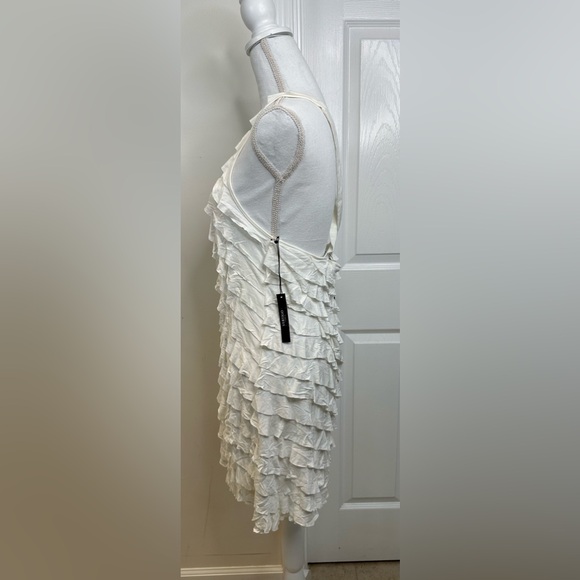 VERTIGO PARIS TIERED CROSS BACK SLEEVE DRESS SIZE L - Picture 4 of 6
